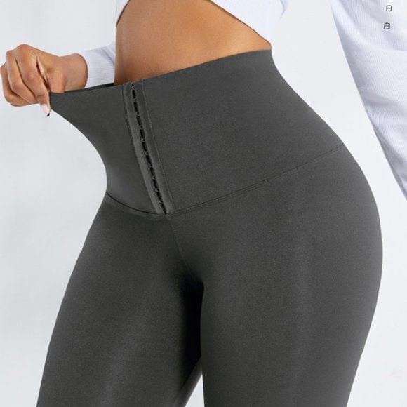 Gray Classic Waist Training Leggings - Picture 1 of 2